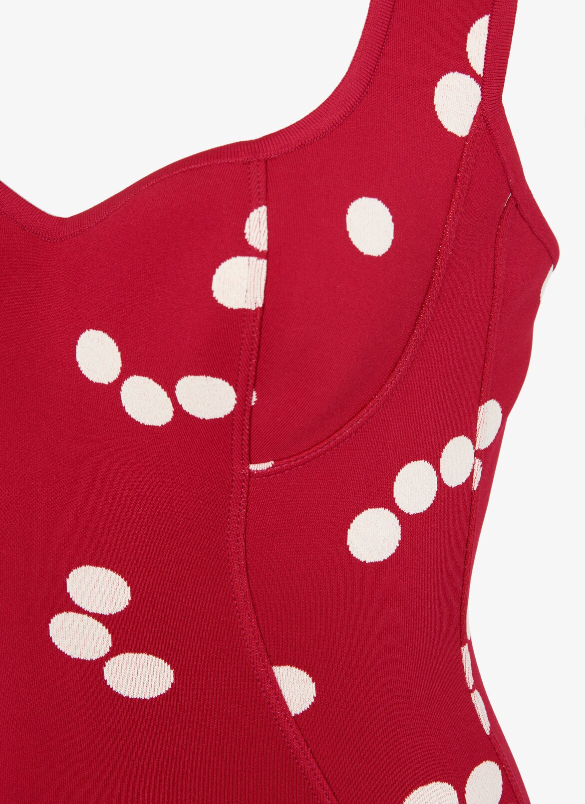 Alaïa Edition 1991 Straight Polka-Dot Dress  ALAÏA RED/WHITE ALAÏA EDITION 1991 STRAIGHT POLKA-DOT DRESS